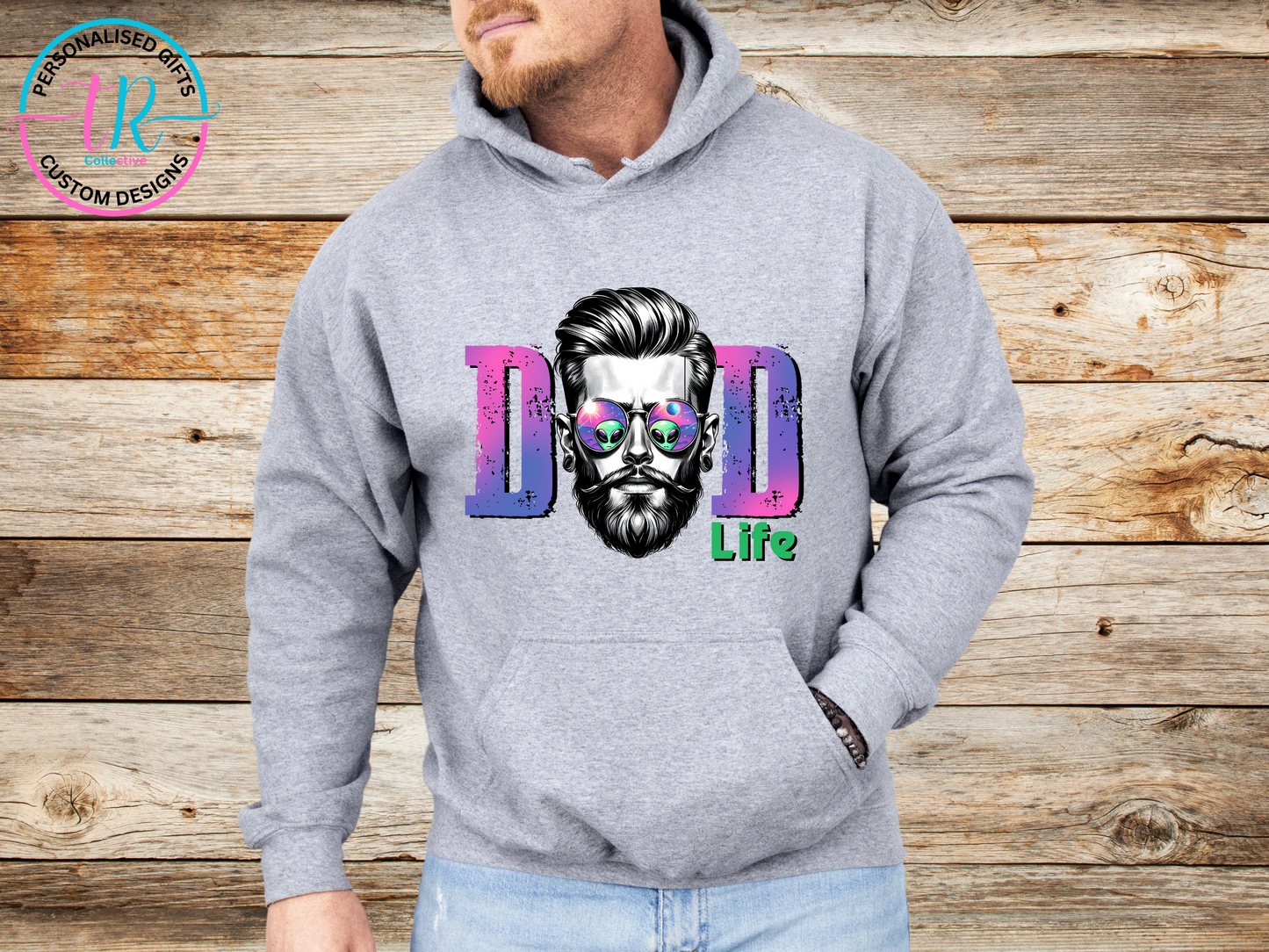 Hoodies-mens-hoodie-jumper-dad-life-grey-TR-collective-front