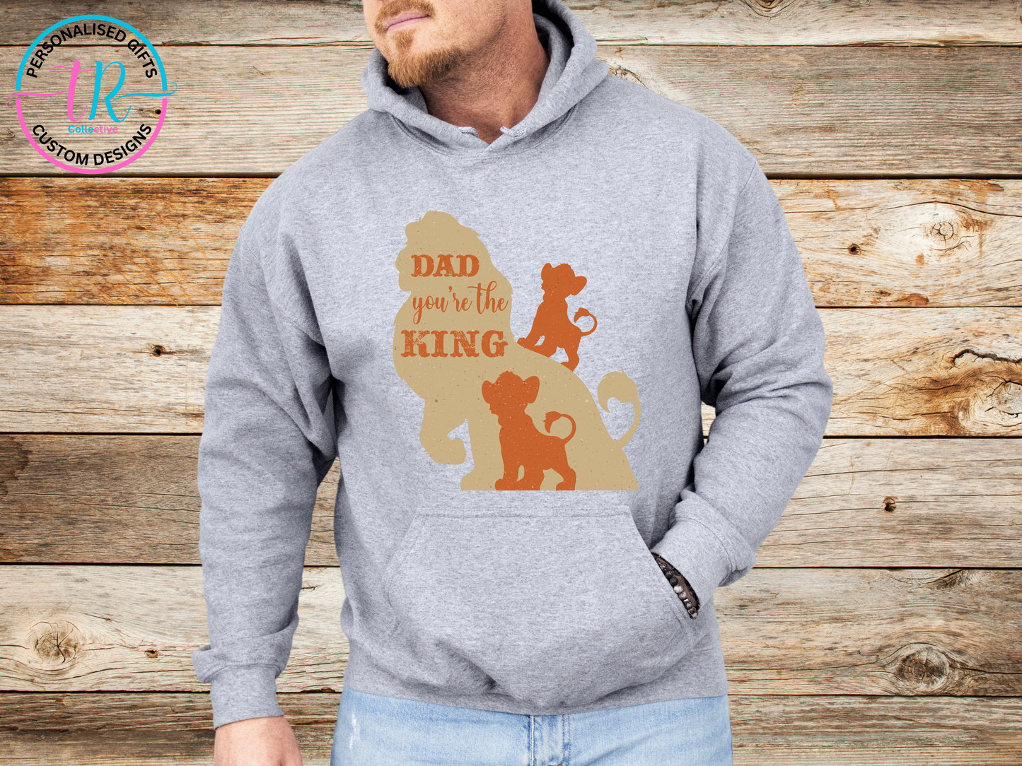 Hoodies-mens-hoodie-jumper-king-grey-TR-collective-front