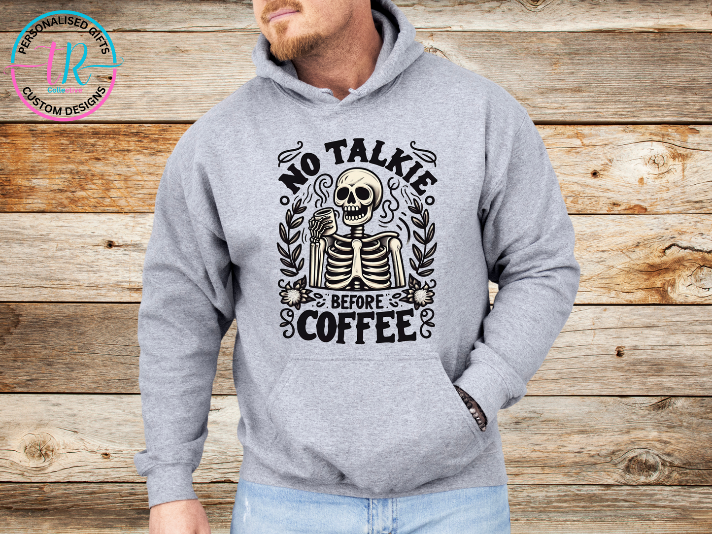 Hoodies-mens-hoodie-jumper-no-talkie-grey-TR-collective-front