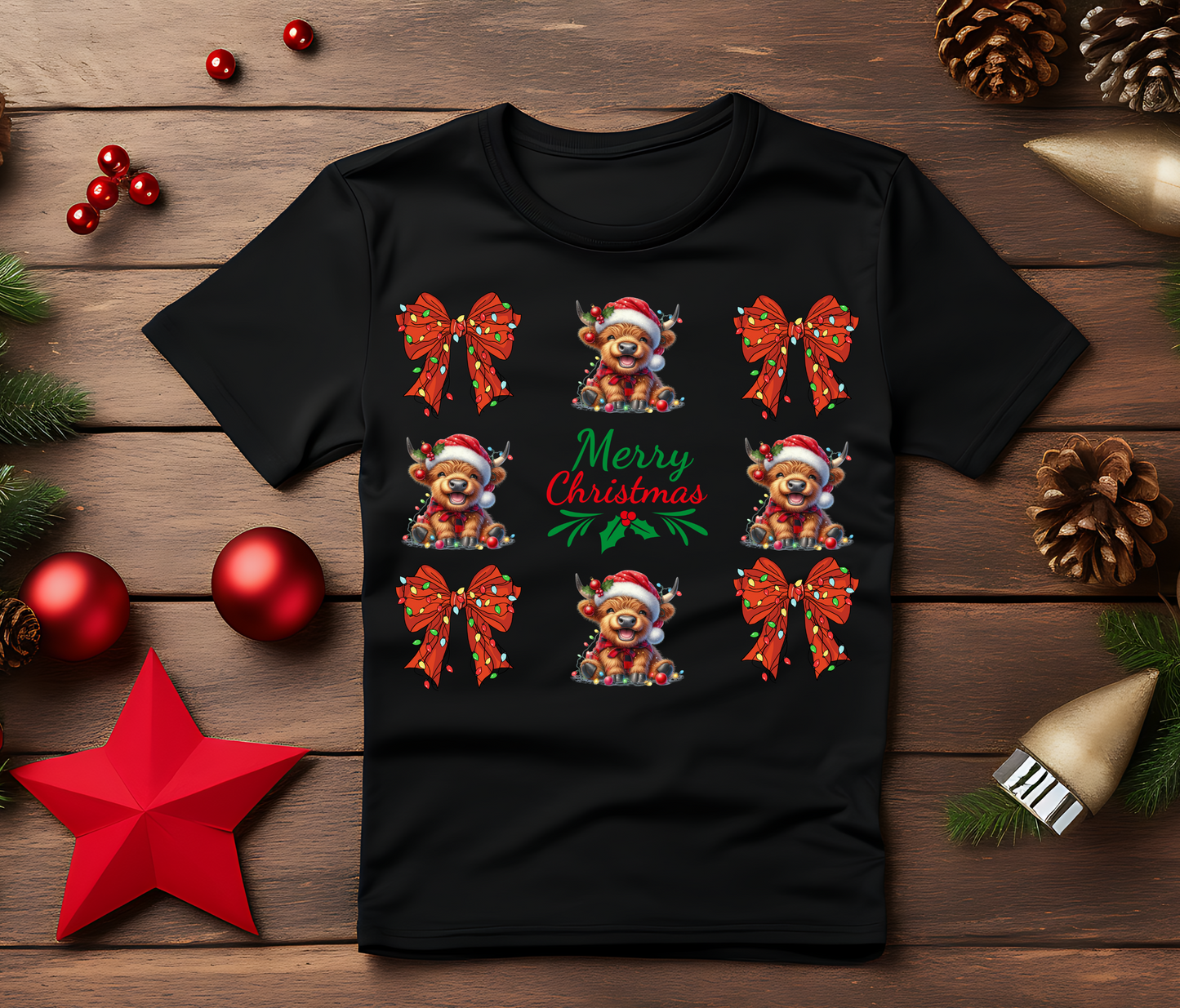 adult-christmas-shirt-family-christmas-shirt-christmas-shirts-women-highland-merry-christmas-black-TR-Collective-front