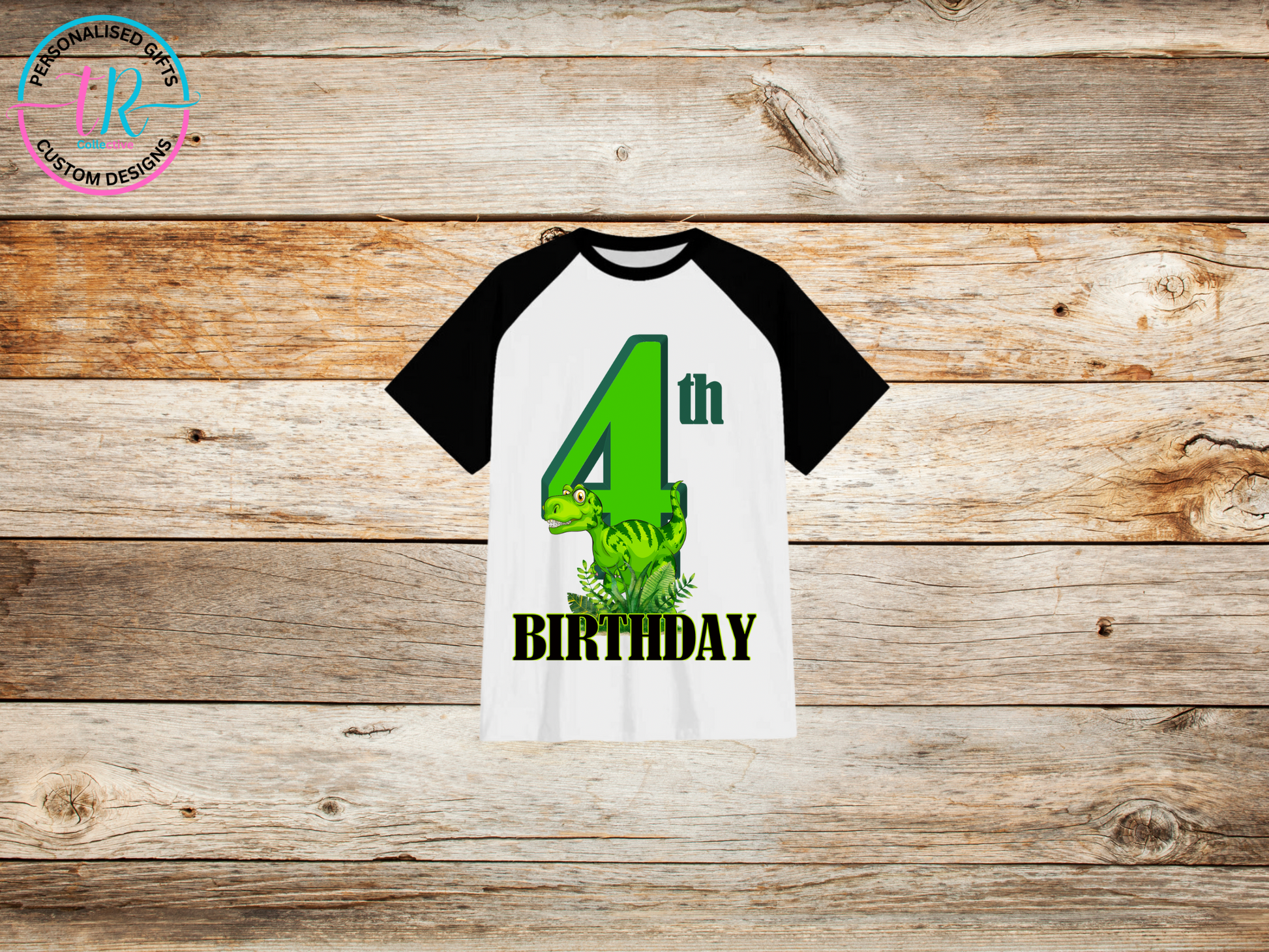 boys-t-shirt-birthday-tees-shirts-dinosaur-birthday-number-4-black-sleeve-TR-collective-front