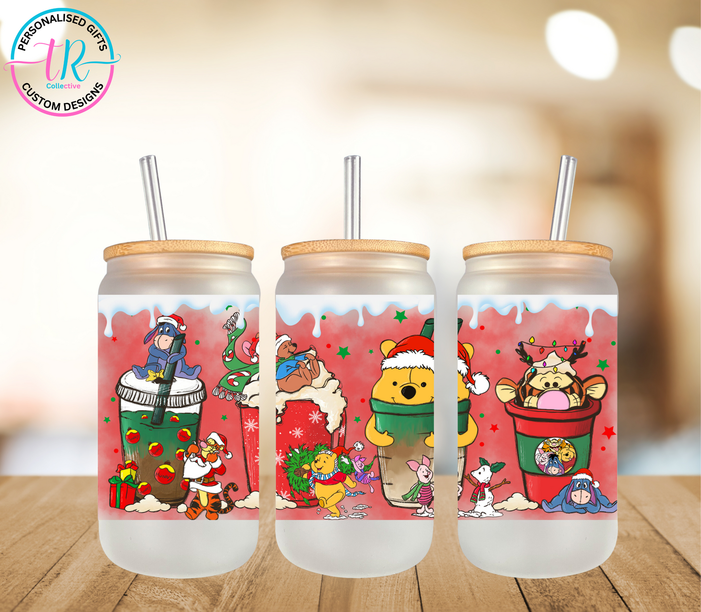 christmas-16oz-glass-tumbler-glass-can-christmas-glass-tumbler-with-straw-Winnie-christmas-shakes-TR-collective-front