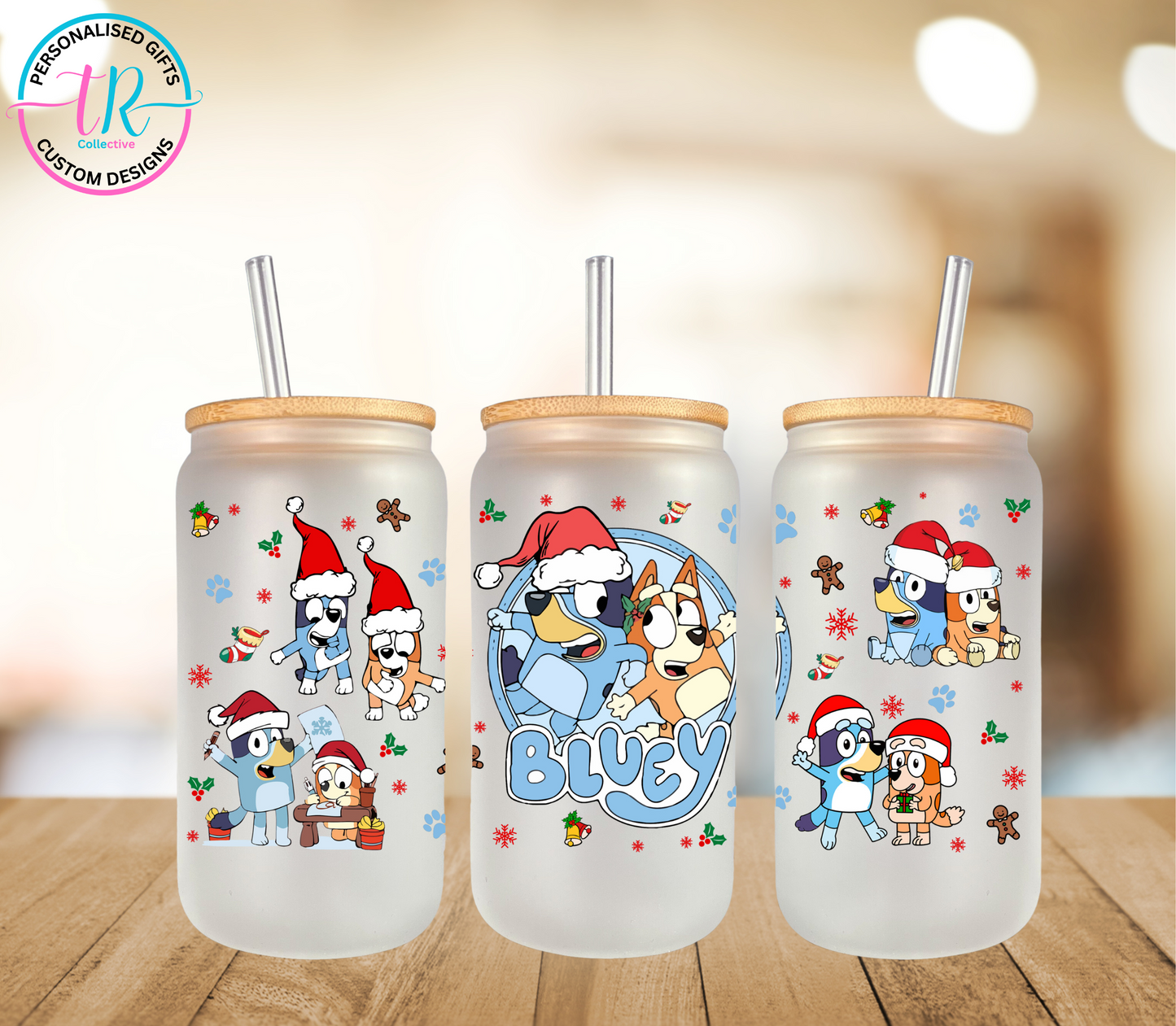 christmas-16oz-glass-tumbler-glass-can-christmas-glass-tumbler-with-straw-bluey-christmas-TR-collective-front