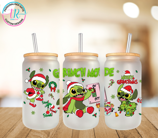 christmas-16oz-glass-tumbler-glass-can-christmas-glass-tumbler-with-straw-grinch-mode-TR-collective-front