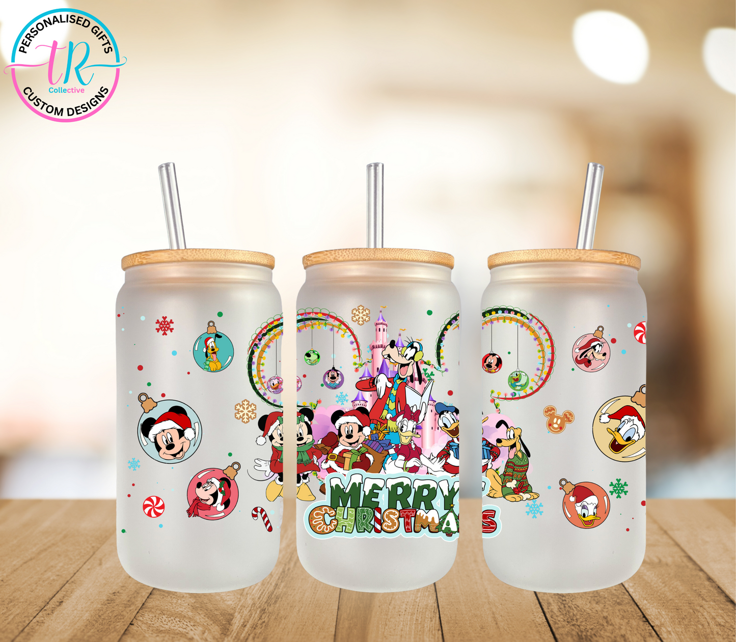 christmas-16oz-glass-tumbler-glass-can-christmas-glass-tumbler-with-straw-mickey-merry-christmas-TR-collective-front