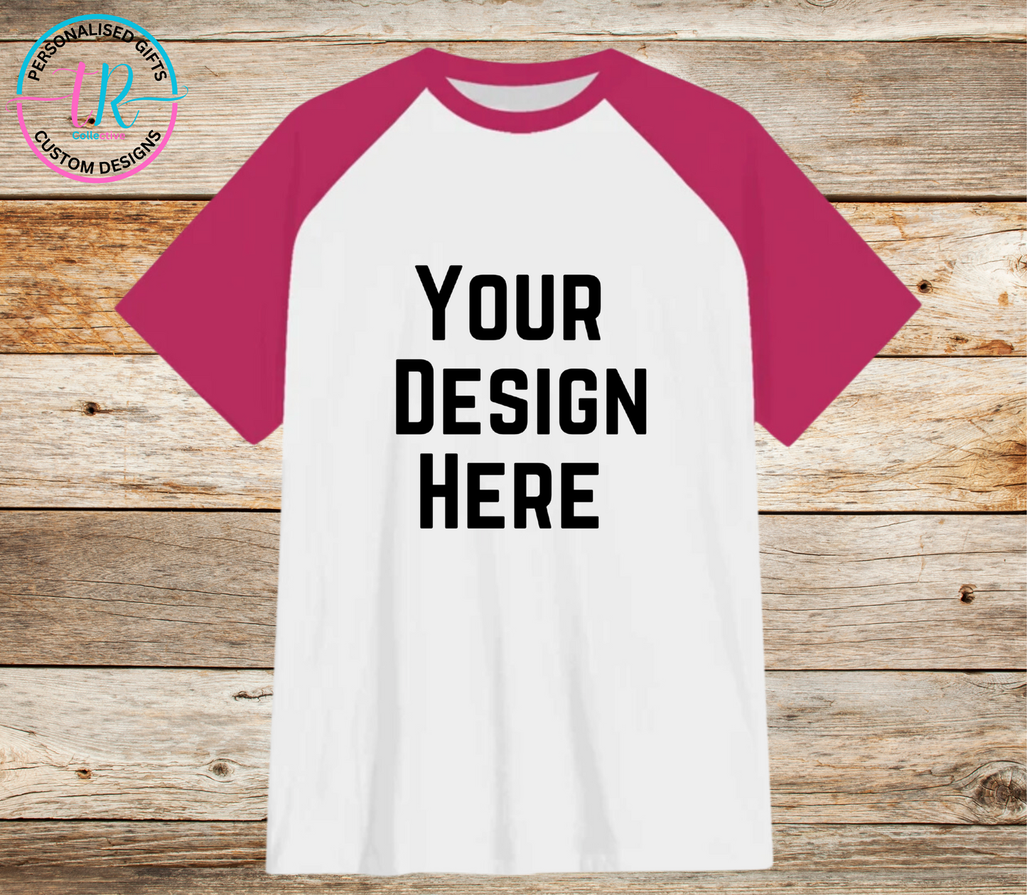 custom-t-shirts-design-your-own-shirt-personalised-t-shirt-pink-sleeve-TR-collective-front