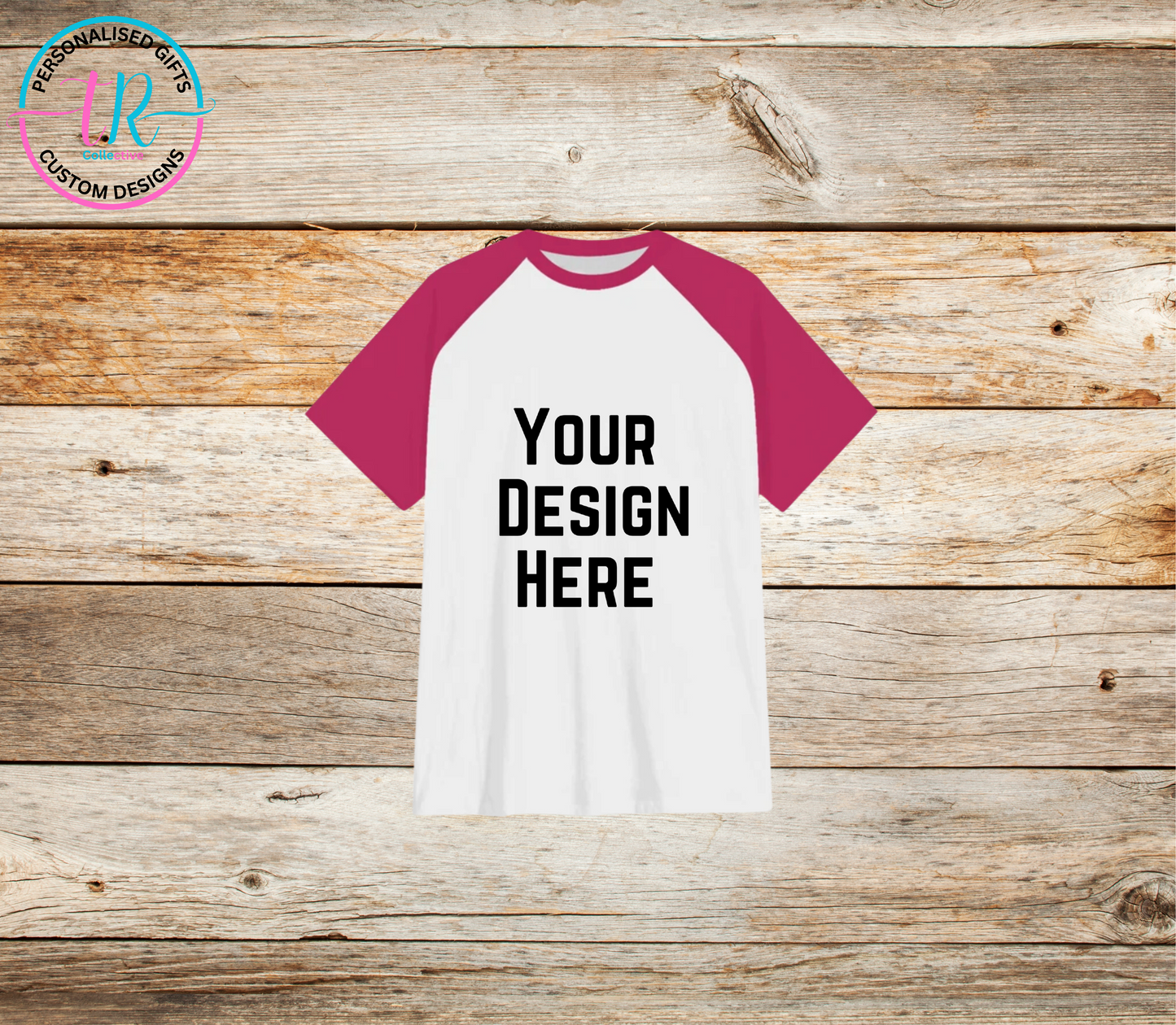 custom-t-shirts-design-your-own-shirt-personalised-t-shirt-pink-sleeve-kids-TR-collective-front