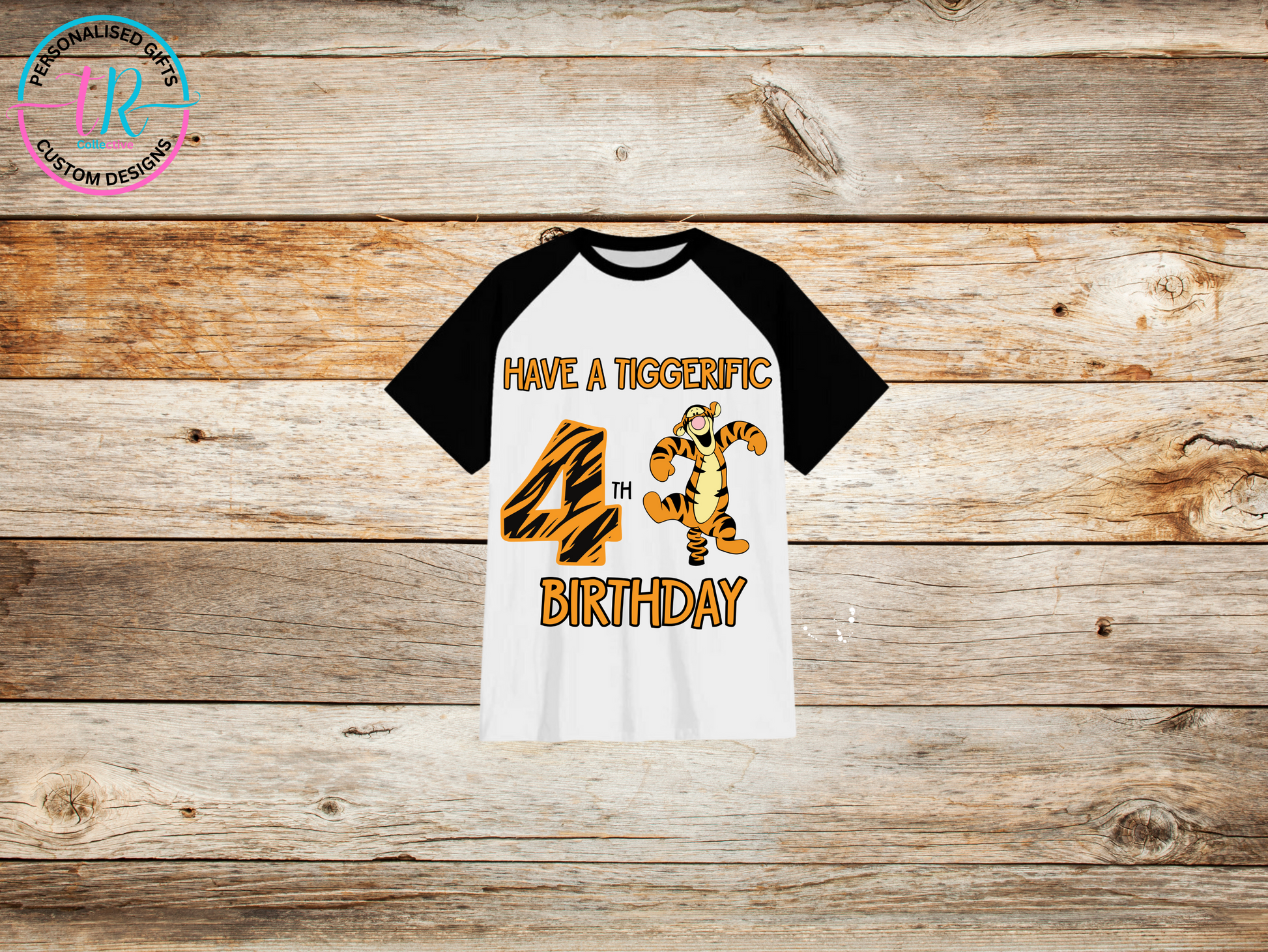 girls-andboys-t-shirt-birthday-tees-shirts-tiggerific-birthday-4-black-sleeve-TR-collective-front