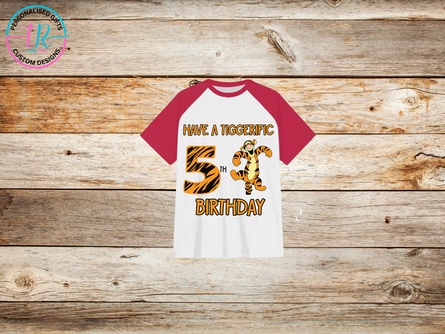 girls-andboys-t-shirt-birthday-tees-shirts-tiggerific-birthday-5-red-sleeve-TR-collective-front