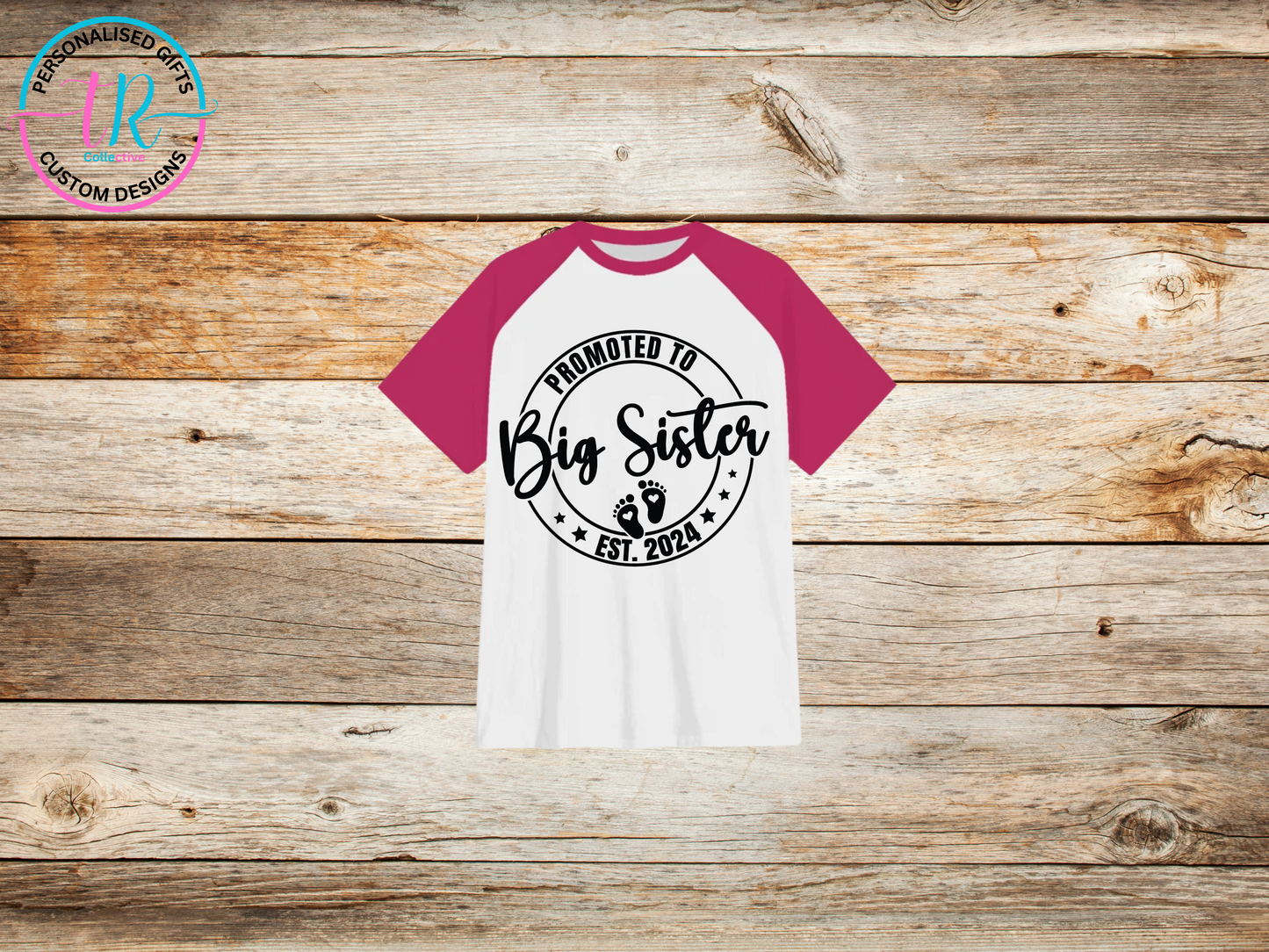 girls-t-shirt-graphic-tees-shirts-big-sister-pink-sleeve-TR-collective-front