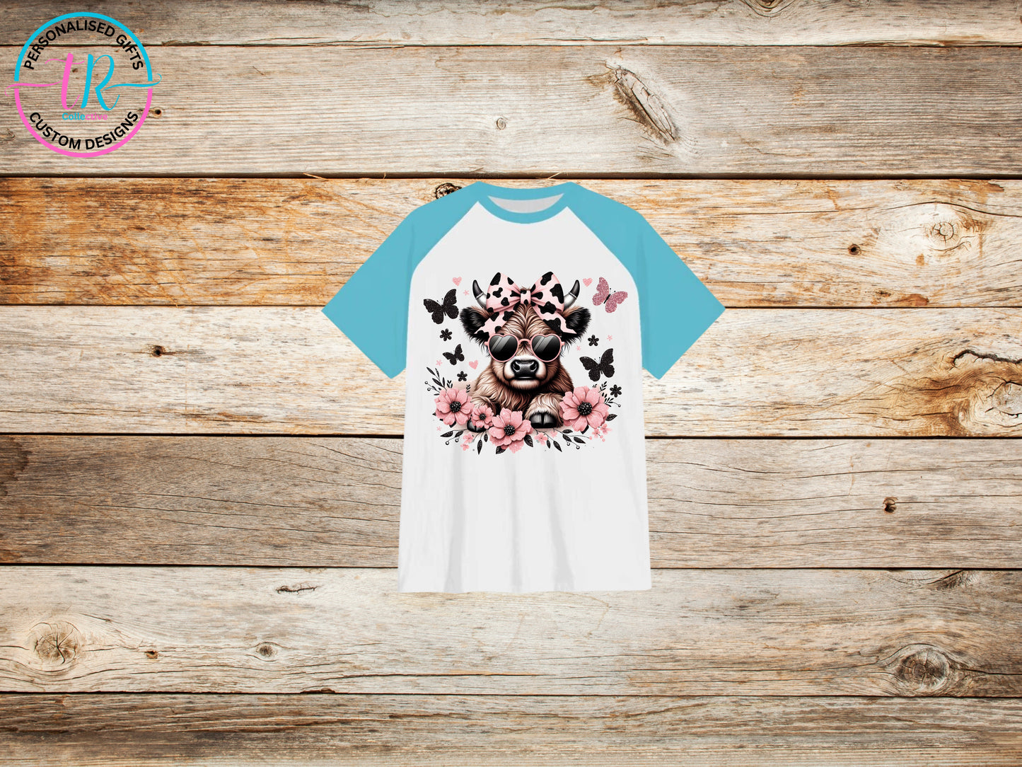 girls-t-shirt-graphic-tees-shirts-cute-cow-light-blue-sleeve-TR-collective-front