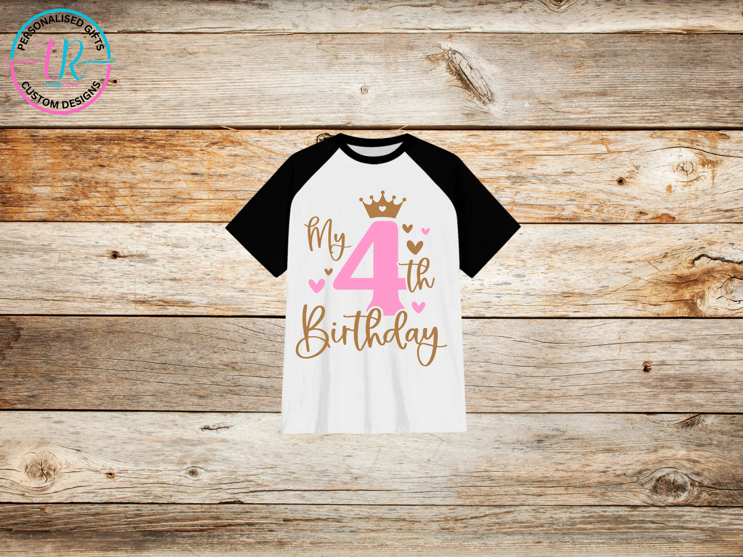 girls-t-shirt-graphic-tees-shirts-my-4th-birthday-crown-black-sleeve-TR-collective-front