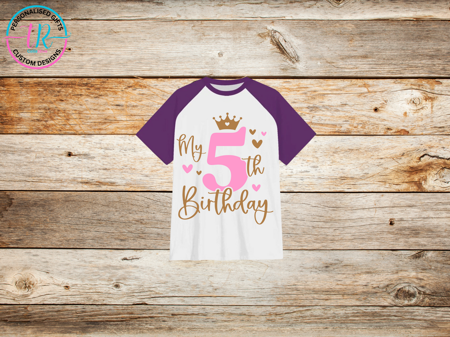 girls-t-shirt-graphic-tees-shirts-my-5th-birthday-crown-purple-sleeve-TR-collective-front