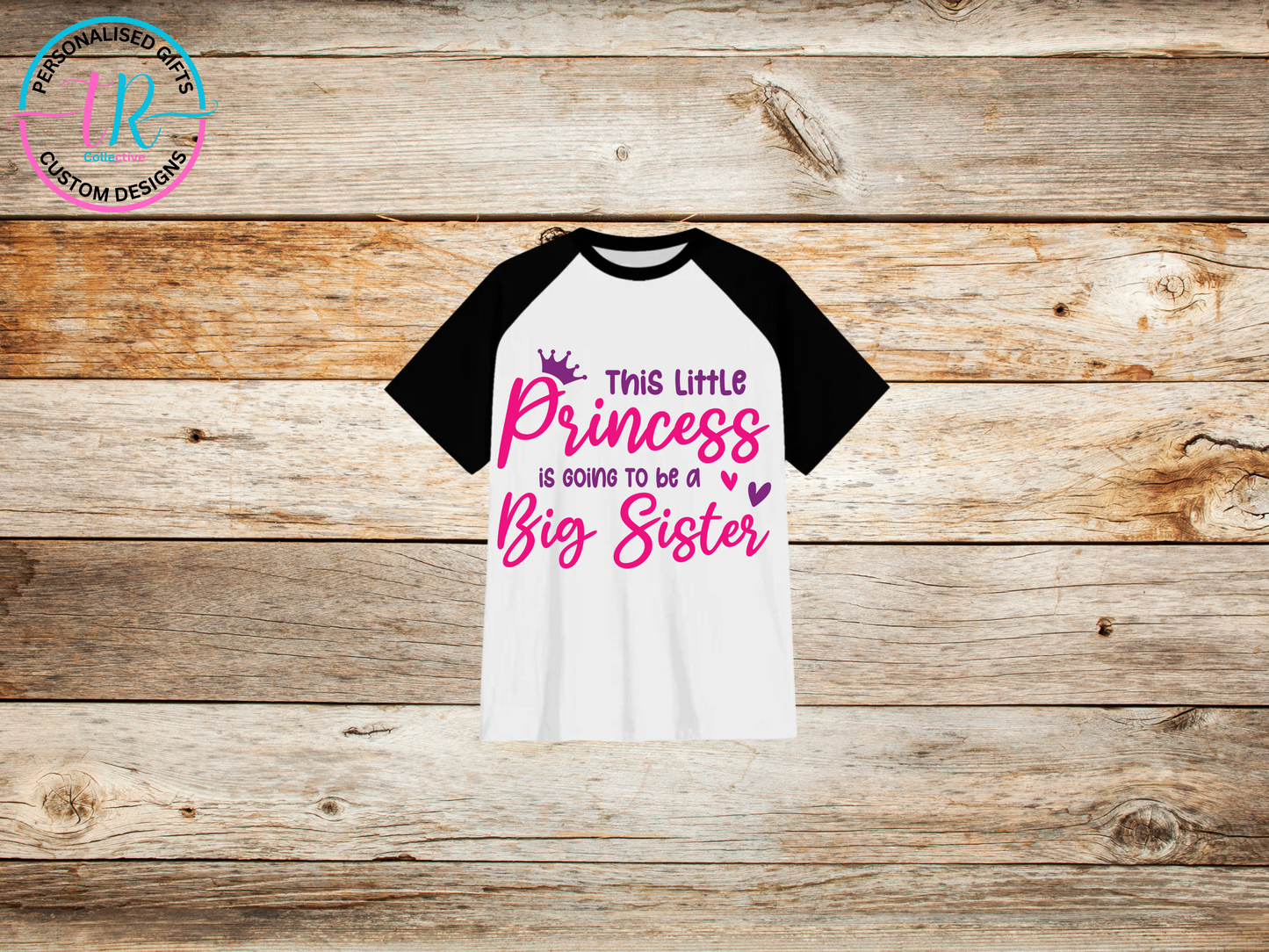 girls-t-shirt-graphic-tees-shirts-princess-black-sleeve-TR-collective-front