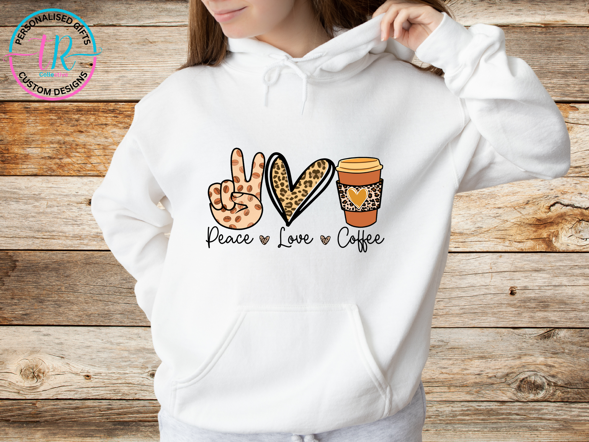 hoodies-womens-hoodie-jumper-peace-love-coffee-white-TR-collective-front