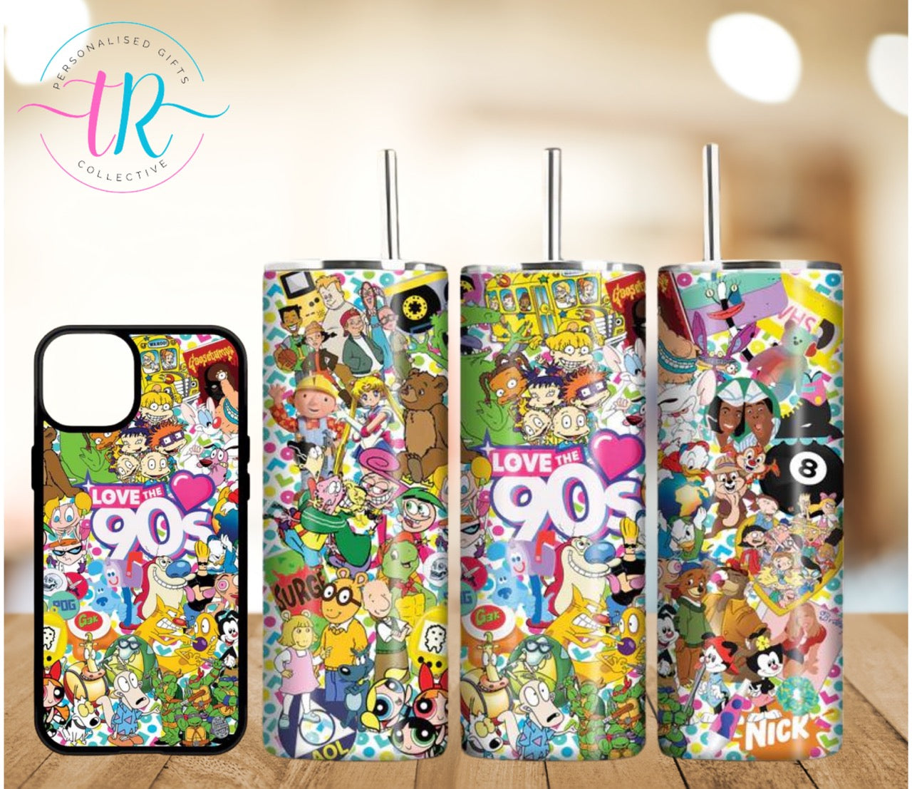 matching-set-20oz-tumbler-iphone-phone-cases-Love-the-90s-TR-collective-front