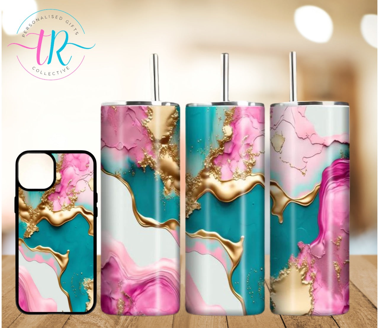 matching-set-20oz-tumbler-iphone-phone-cases-Marble-Gold-TR-collective-front