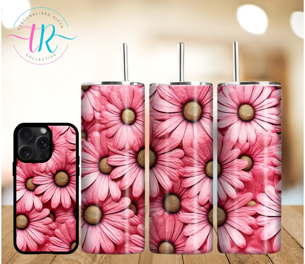 matching-set-20oz-tumbler-iphone-phone-cases-pink-flowers-TR-collective-front