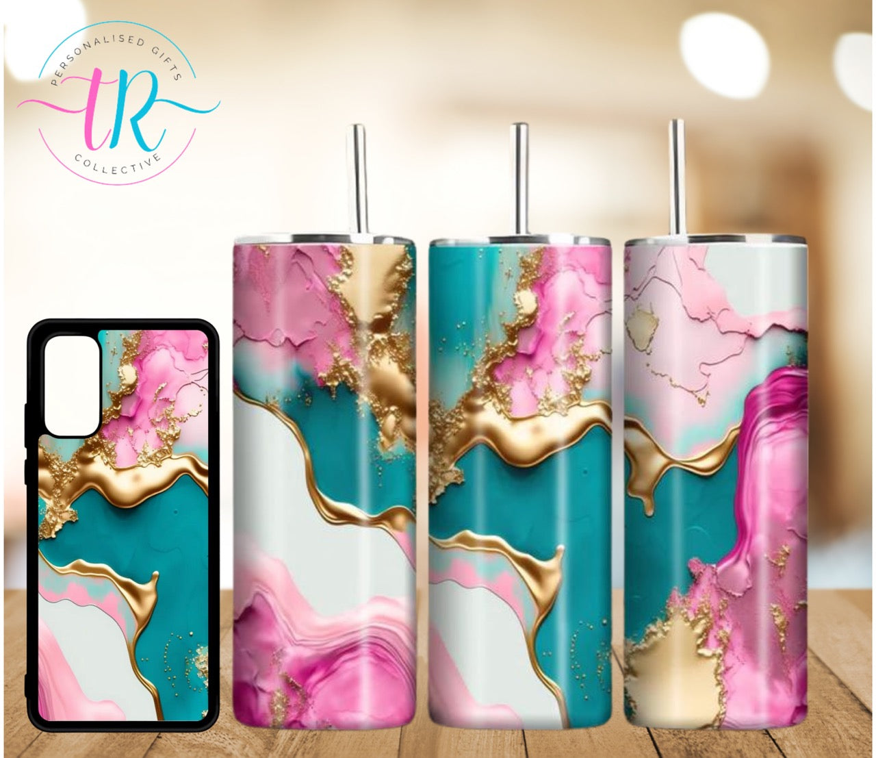 matching-set-20oz-tumbler-samsung-phone-cases-Marble-Gold-TR-collective-front