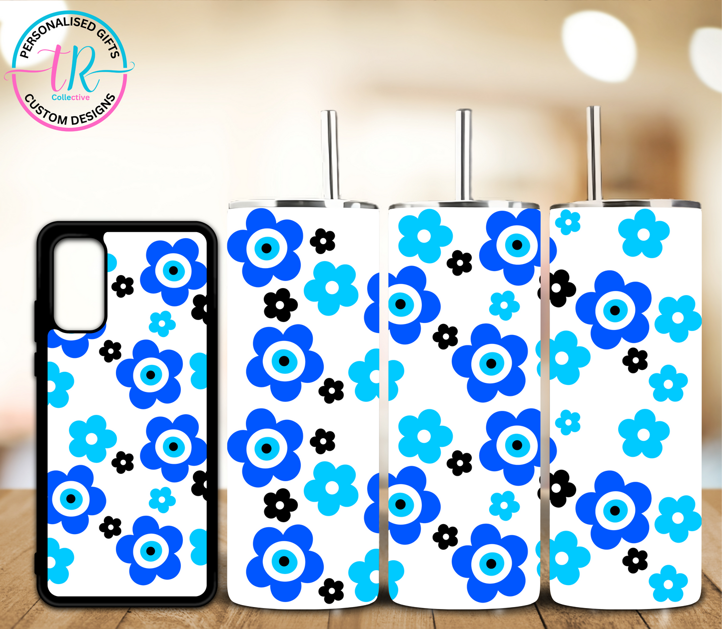 matching-set-20oz-tumbler-samsung-phone-cases-evil-eye-flower-TR-collective-front