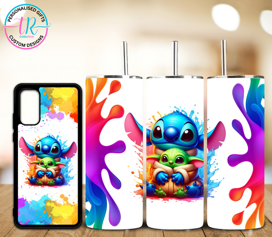 matching-set-20oz-tumbler-samsung-phone-cases-stitch-and-yoda-samsung-TR-collective-front