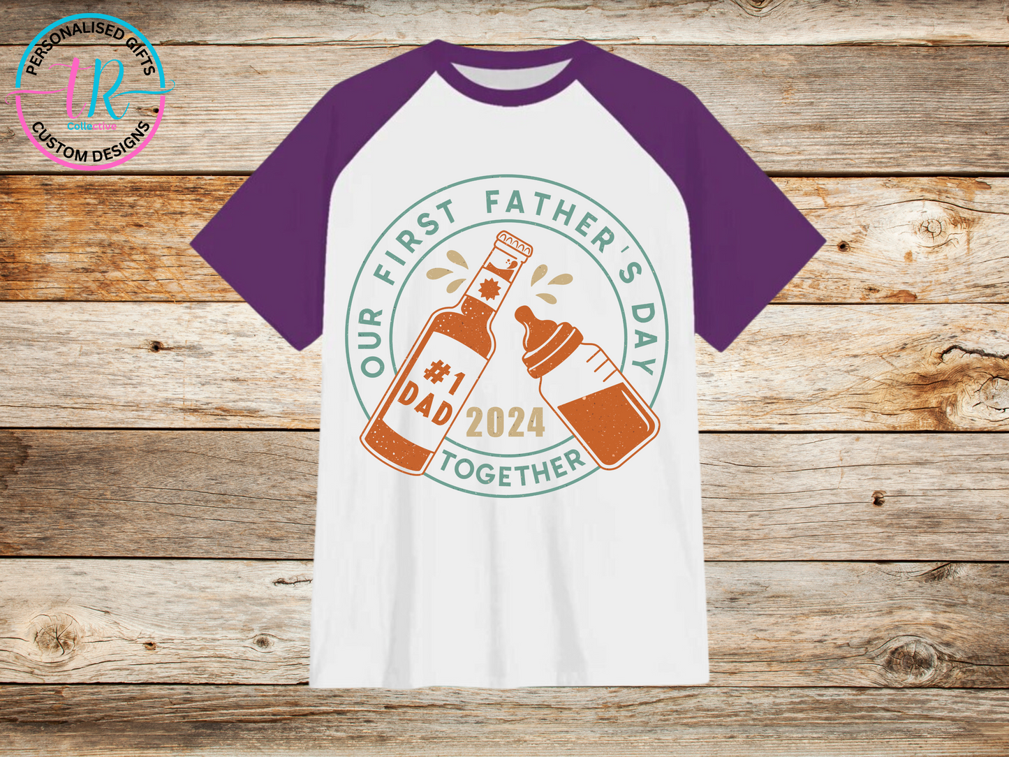 mens-t-shirt-graphic-tees-shirts-first-fathers-day-purple-sleeve-TR-collective-front