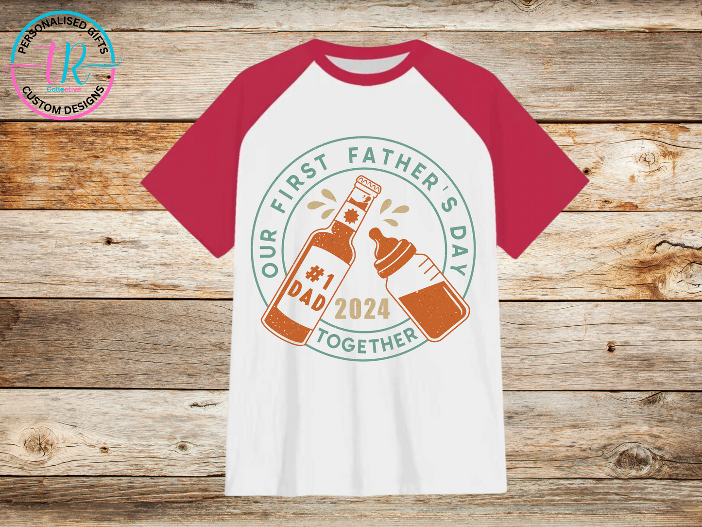 mens-t-shirt-graphic-tees-shirts-first-fathers-day-red-sleeve-TR-collective-front