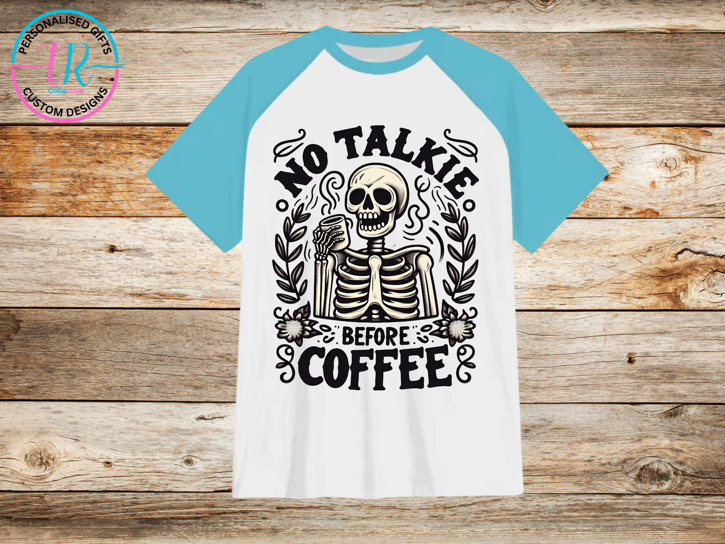 mens-t-shirt-graphic-tees-shirts-no-talkie-light-blue-sleeve-TR-collective-front