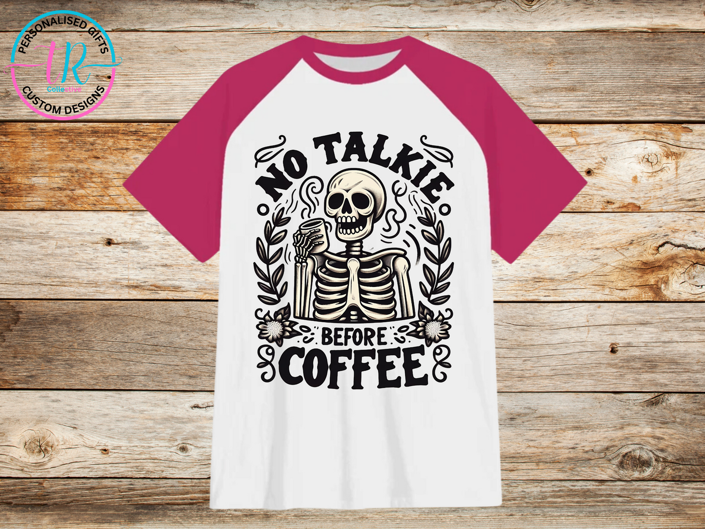 mens-t-shirt-graphic-tees-shirts-no-talkie-pink-sleeve-TR-collective-front