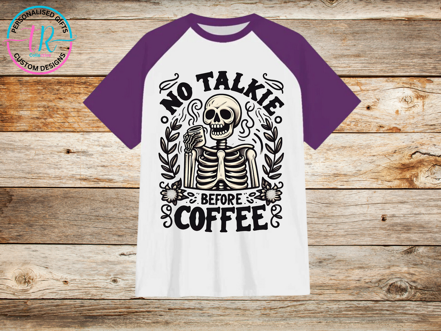 mens-t-shirt-graphic-tees-shirts-no-talkie-purple-sleeve-TR-collective-front