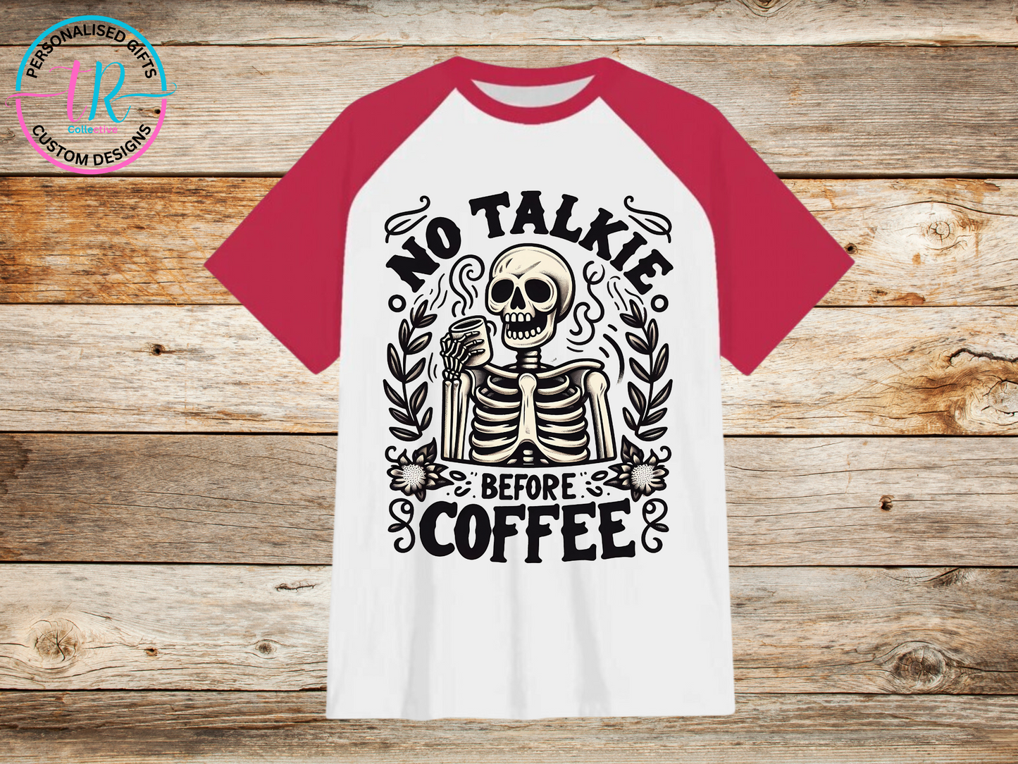 mens-t-shirt-graphic-tees-shirts-no-talkie-red-sleeve-TR-collective-front