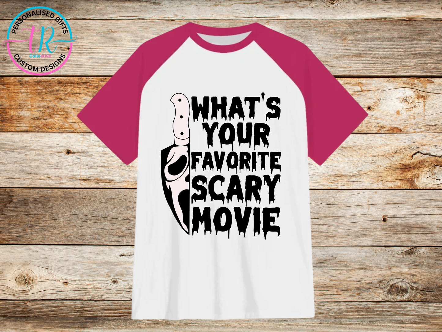 mens-t-shirt-graphic-tees-shirts-scary-movie-pink-sleeve-TR-collective-front