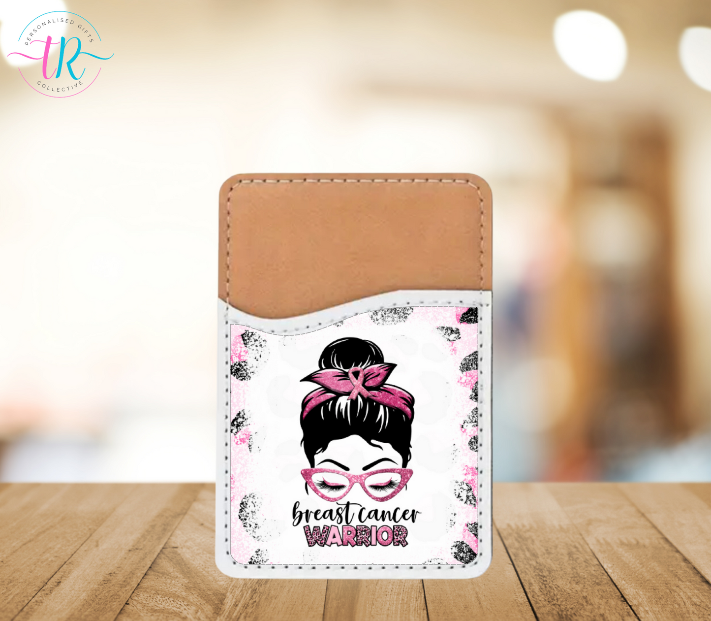 phone-card-holder-credit-card-holder-for-phone-card-case-breast-cancer-warrior-TR-collective-front