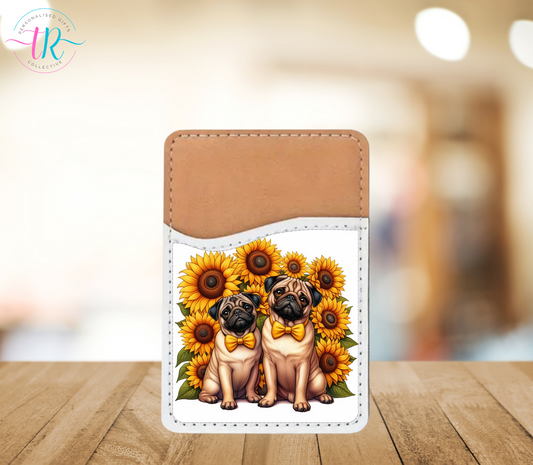 phone-card-holder-credit-card-holder-for-phone-card-case-sunflower-pugs-TR-collective-front