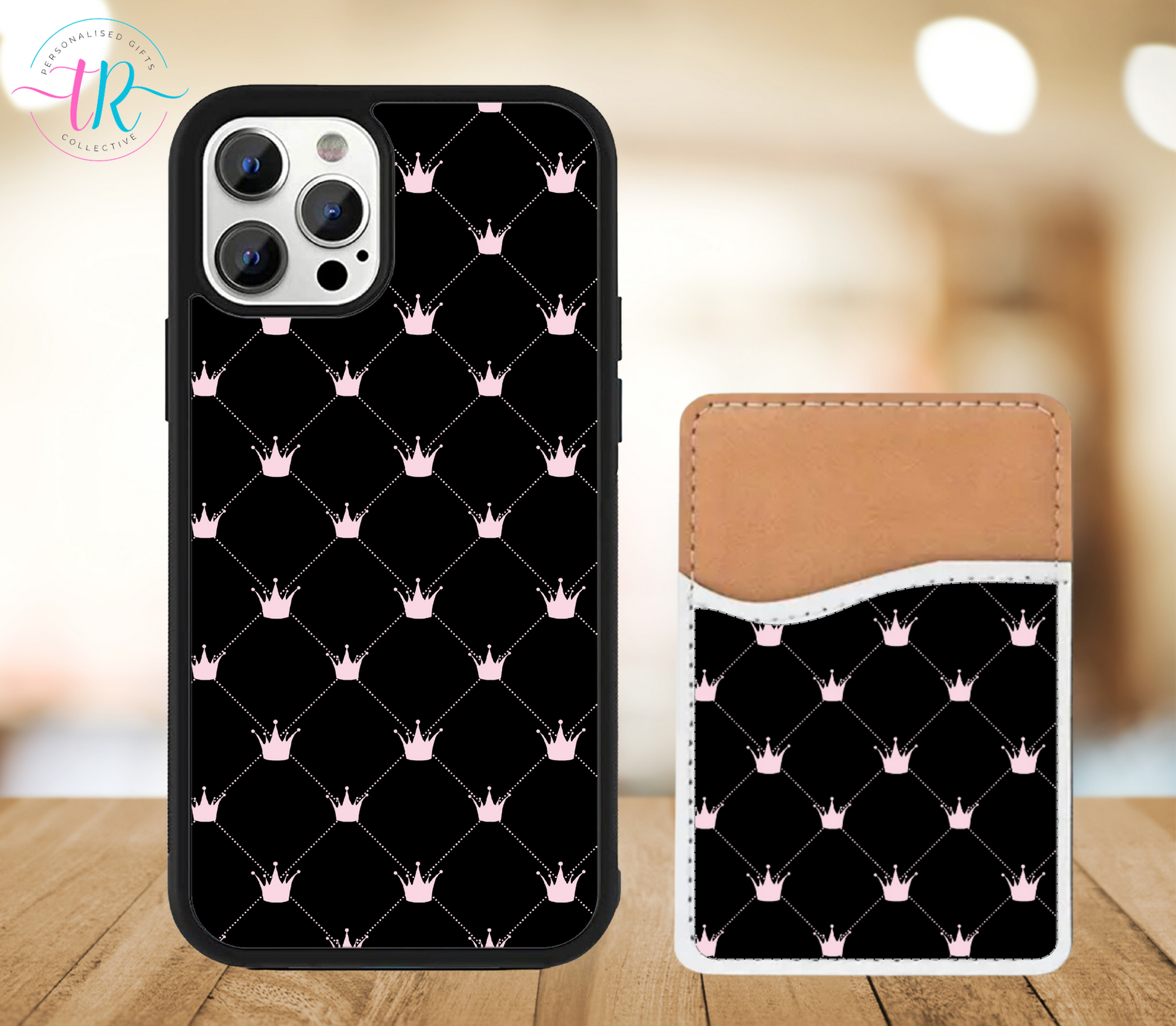 phone-case-with-card-holder-phone-card-holder-iphone-case-with-card-holder-pink-crowns-TR-Collective-front