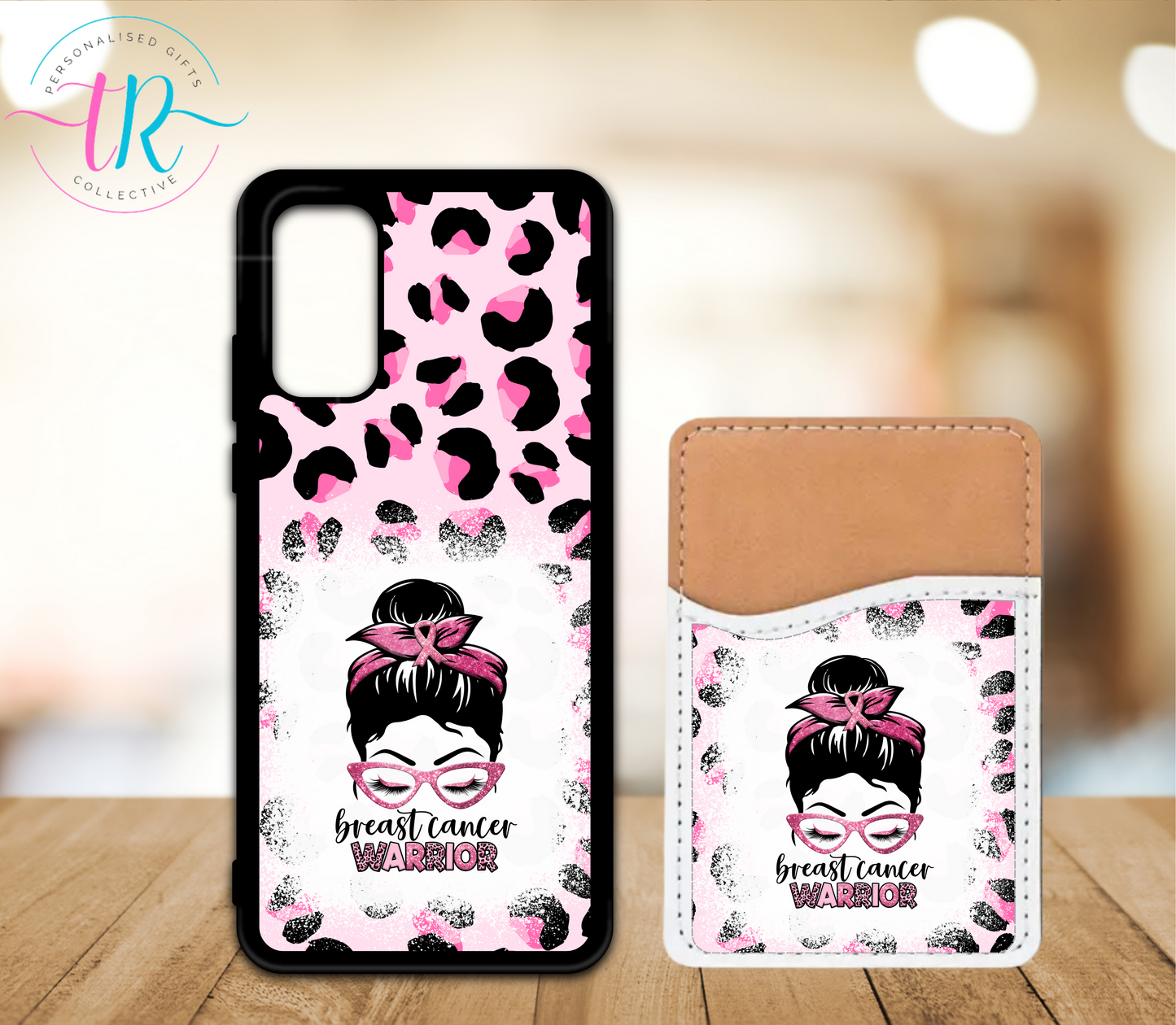 phone-case-with-card-holder-phone-card-holder-samsung-case-with-card-holder-breast-cancer-warrior-TR-Collective-front