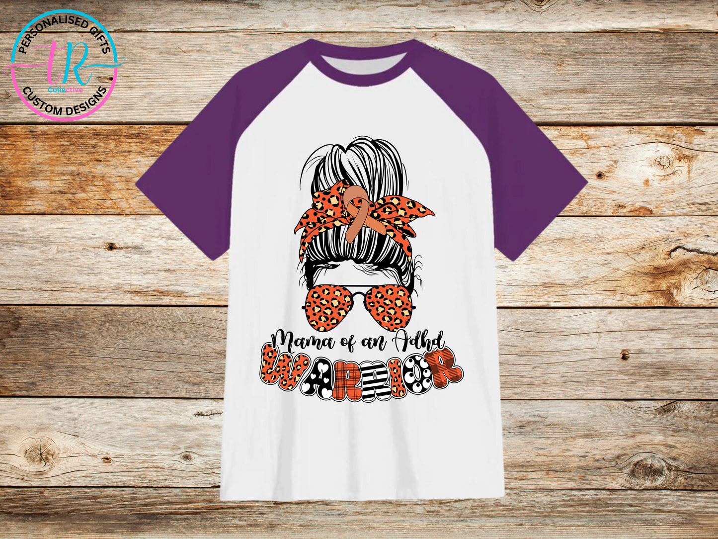 t-shirt-graphic-tees-shirts-adhd-warrior-purple-sleeve-TR-collective-front