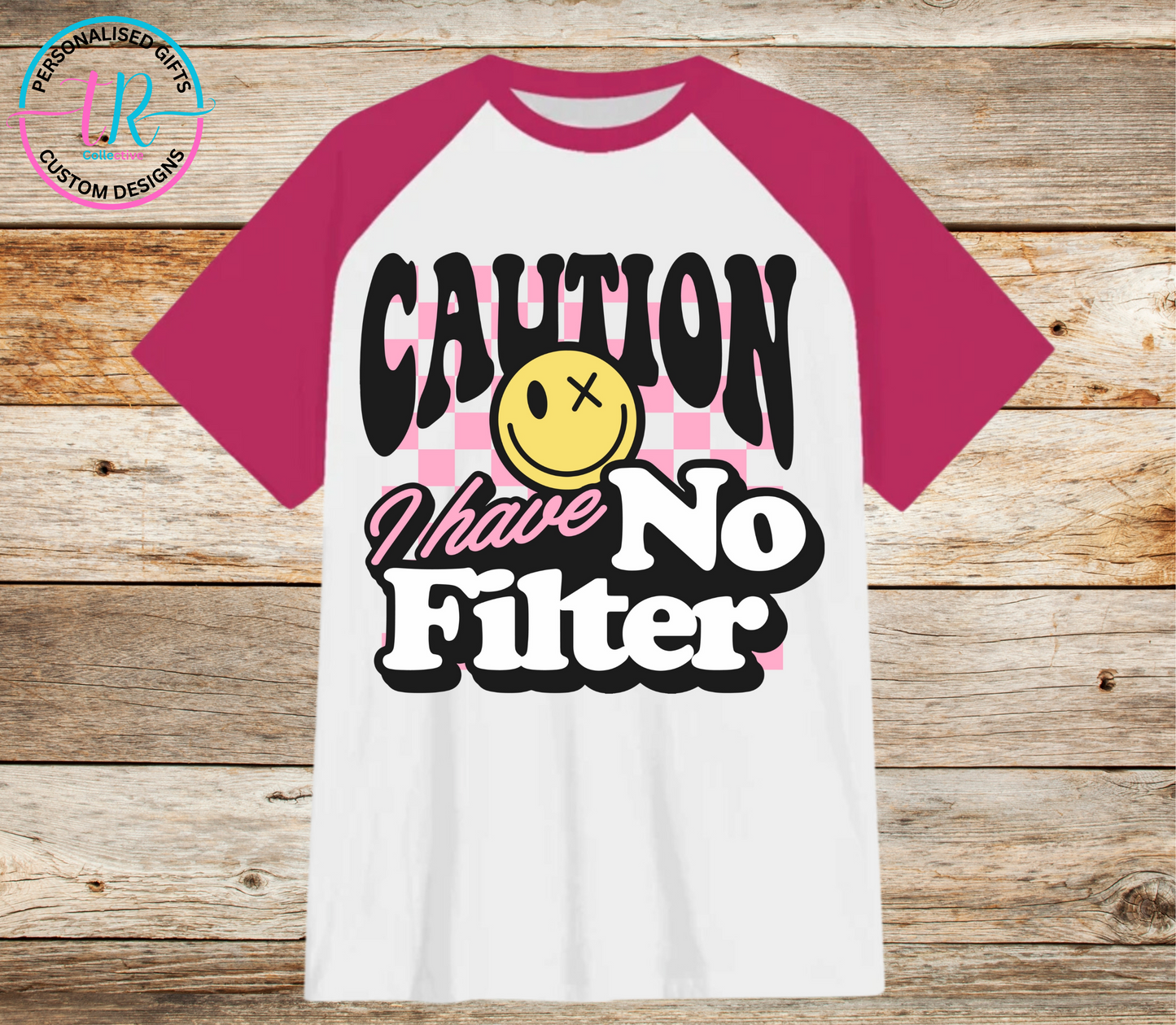 t-shirt-graphic-tees-shirts-caution-pink-sleeve-TR-collective-front