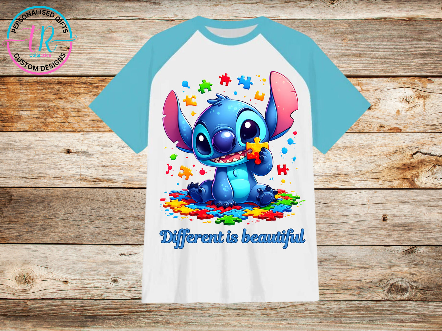 t-shirt-graphic-tees-shirts-different-is-beautiful-light-blue-sleeve-TR-collective-front