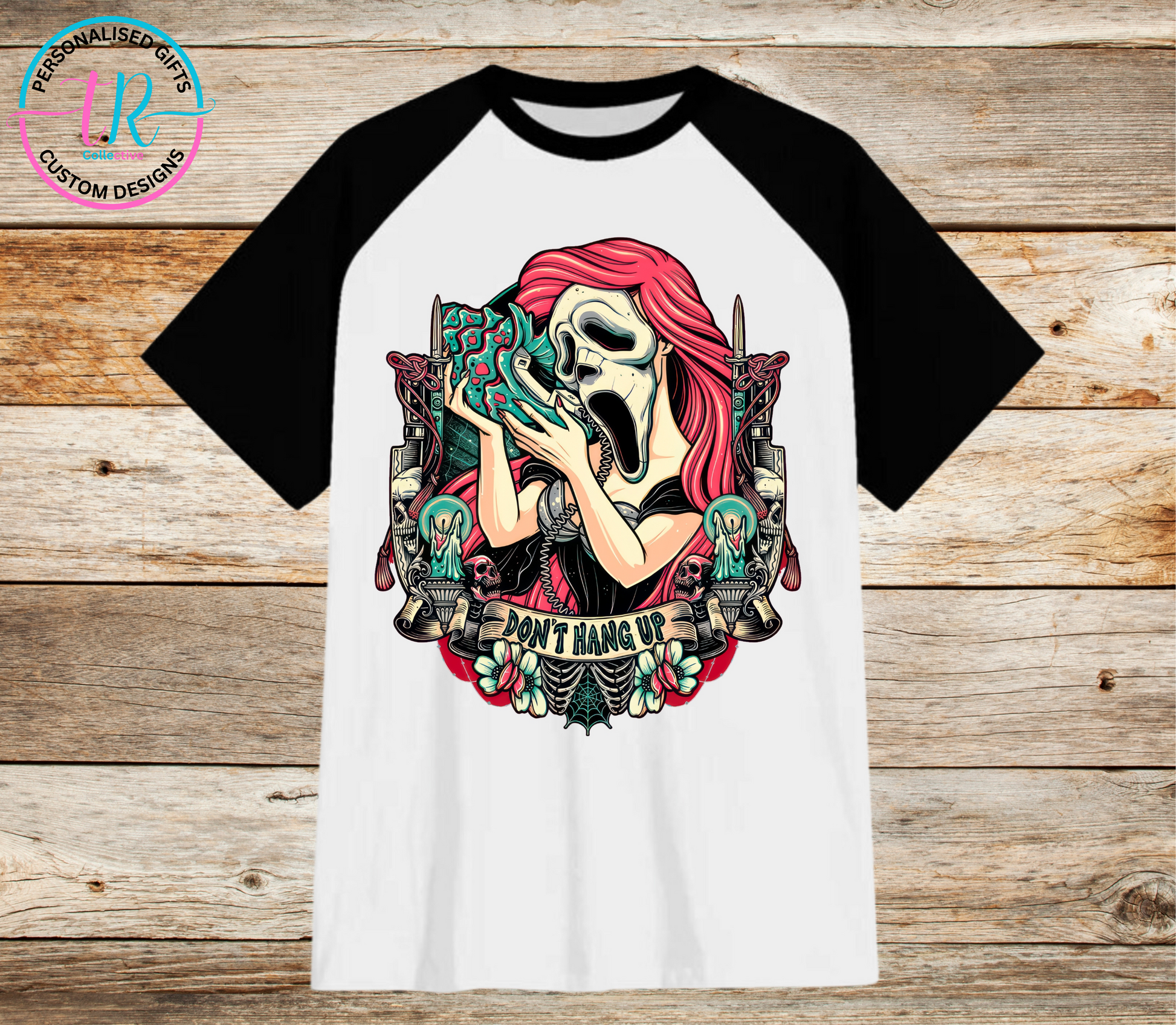 t-shirt-graphic-tees-shirts-dont-hang-up-ariel-black-sleeve-TR-collective-front