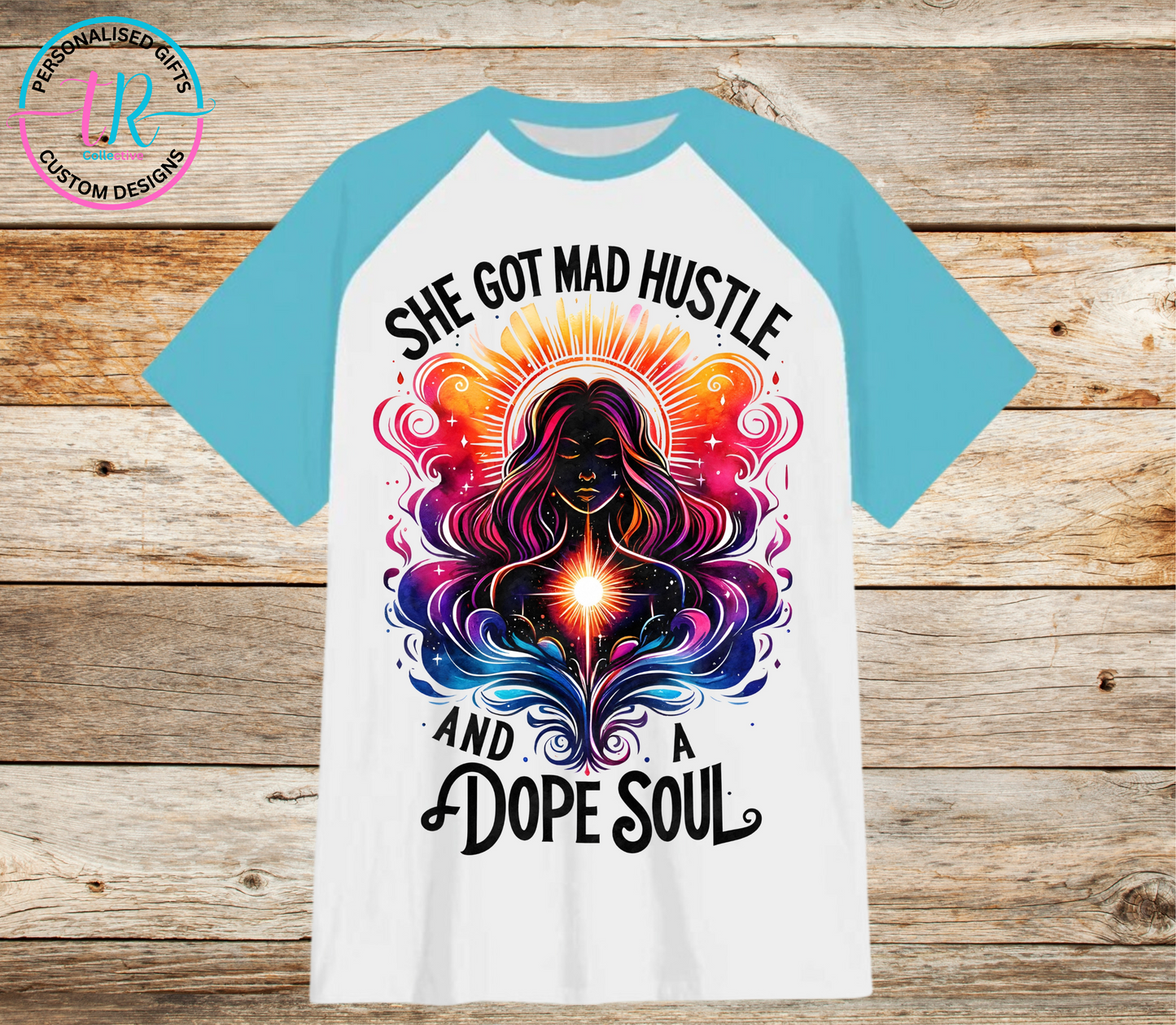 t-shirt-graphic-tees-shirts-dope-soul-light-blue-sleeve-TR-collective-front