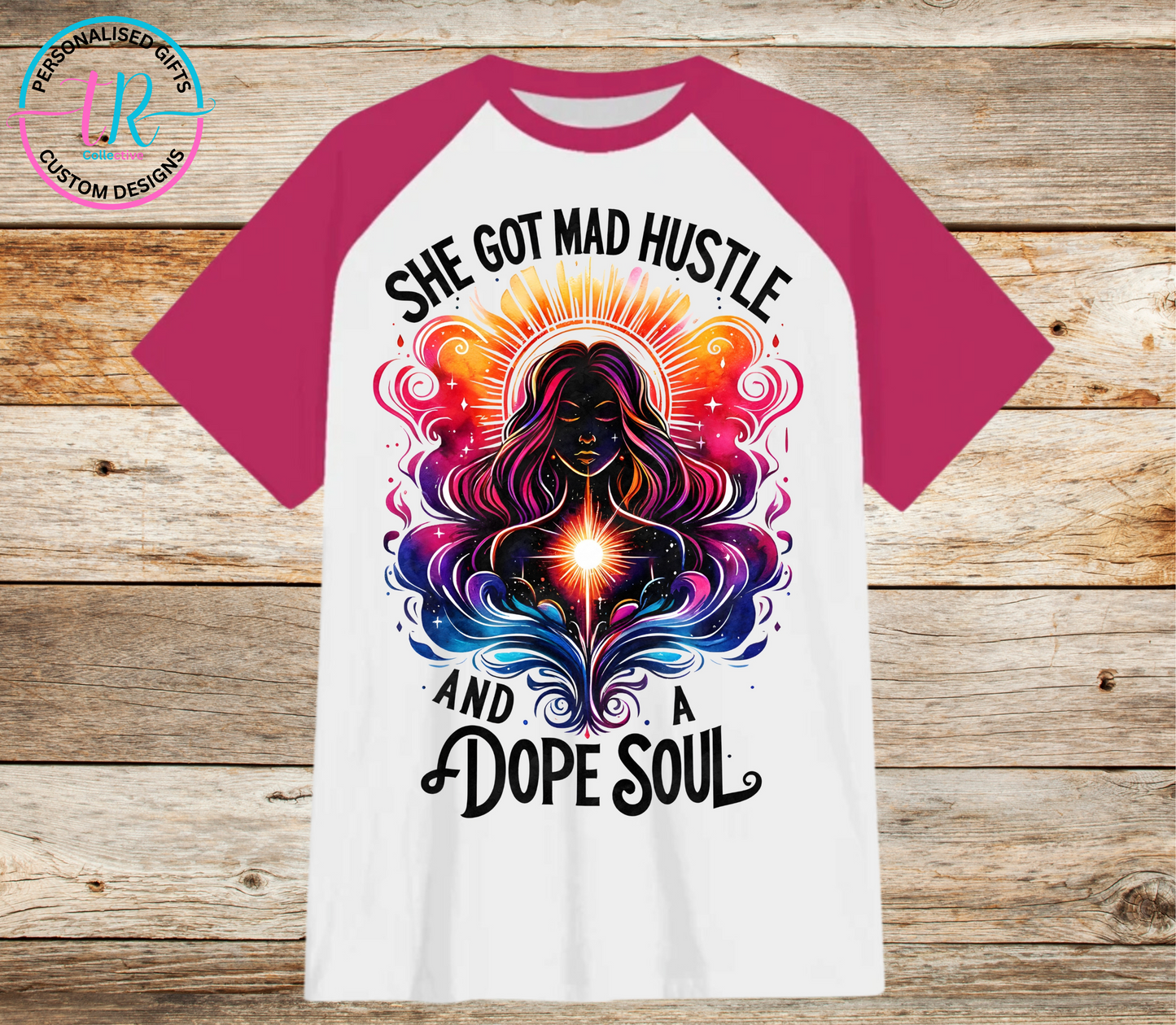 t-shirt-graphic-tees-shirts-dope-soul-pink-sleeve-TR-collective-front