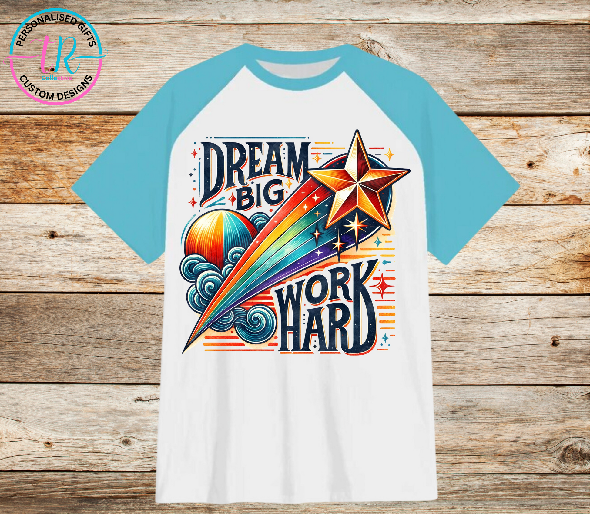 t-shirt-graphic-tees-shirts-dream-big-light-blue-sleeve-TR-collective-front