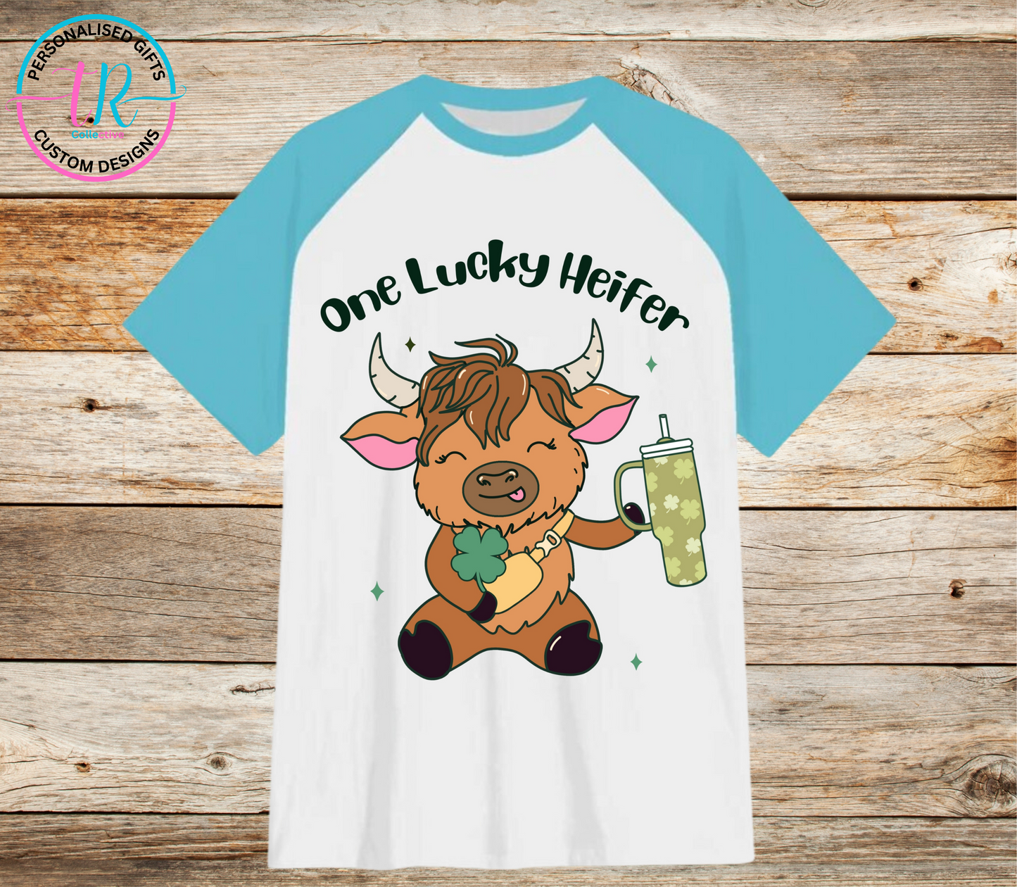 t-shirt-graphic-tees-shirts-lucky-heifer-light-blue-sleeve-TR-collective-front