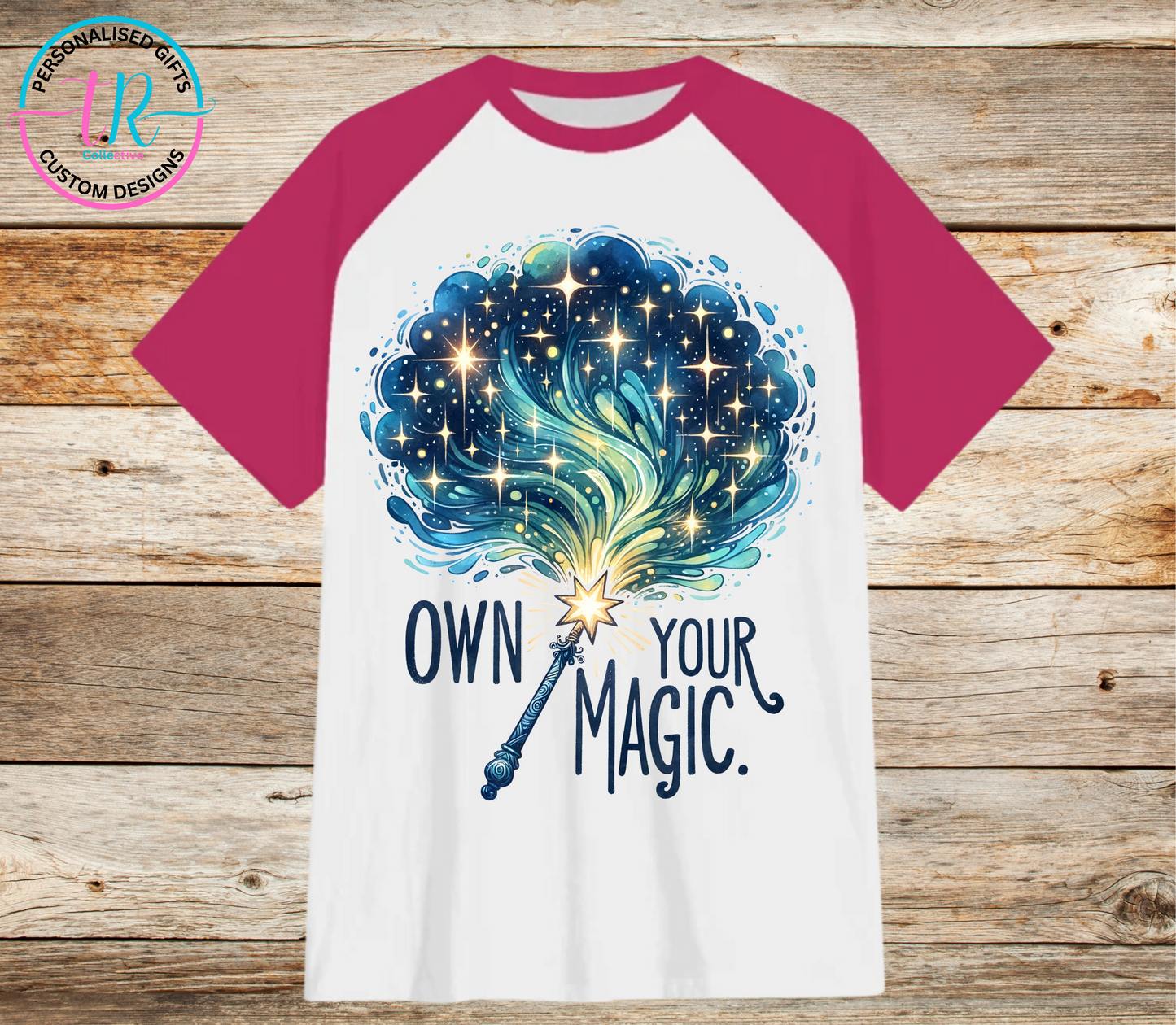 t-shirt-graphic-tees-shirts-magic-pink-sleeve-TR-collective-front