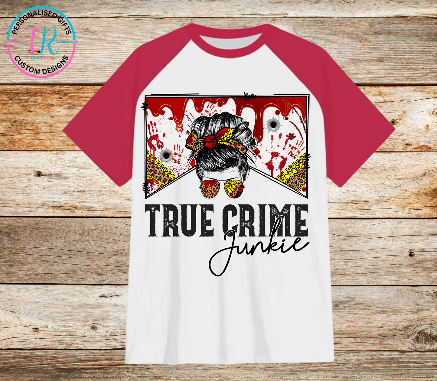 t-shirt-graphic-tees-shirts-true-crime-red-sleeve-TR-collective-front