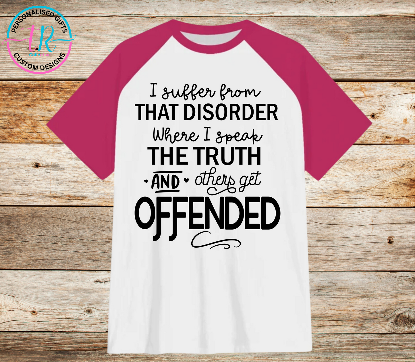 t-shirt-graphic-tees-shirts-true-offended-pink-sleeve-TR-collective-front